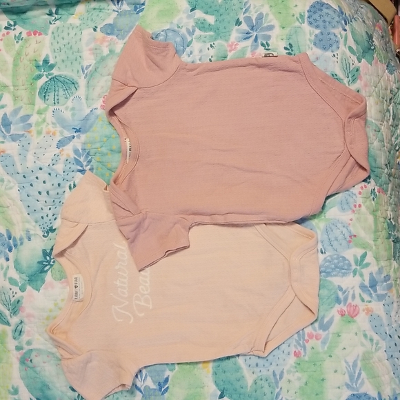 Rabbit + Bear, onesies, size 6-9 months, pink. - Picture 1 of 1